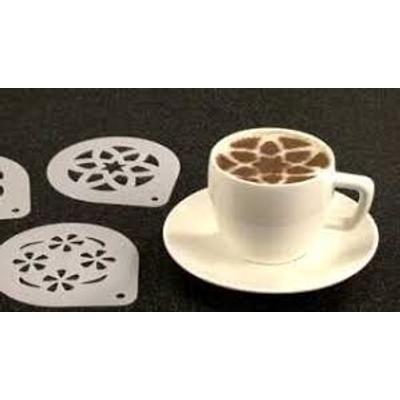 6 részes cappuccino díszítő sablon