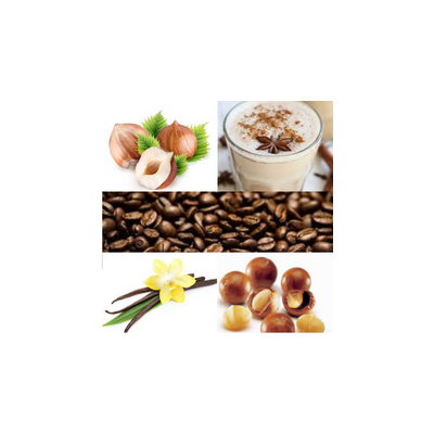 Vanília, mogyoró, macadamdió és tchai latte ízű szemes kávé csomag
